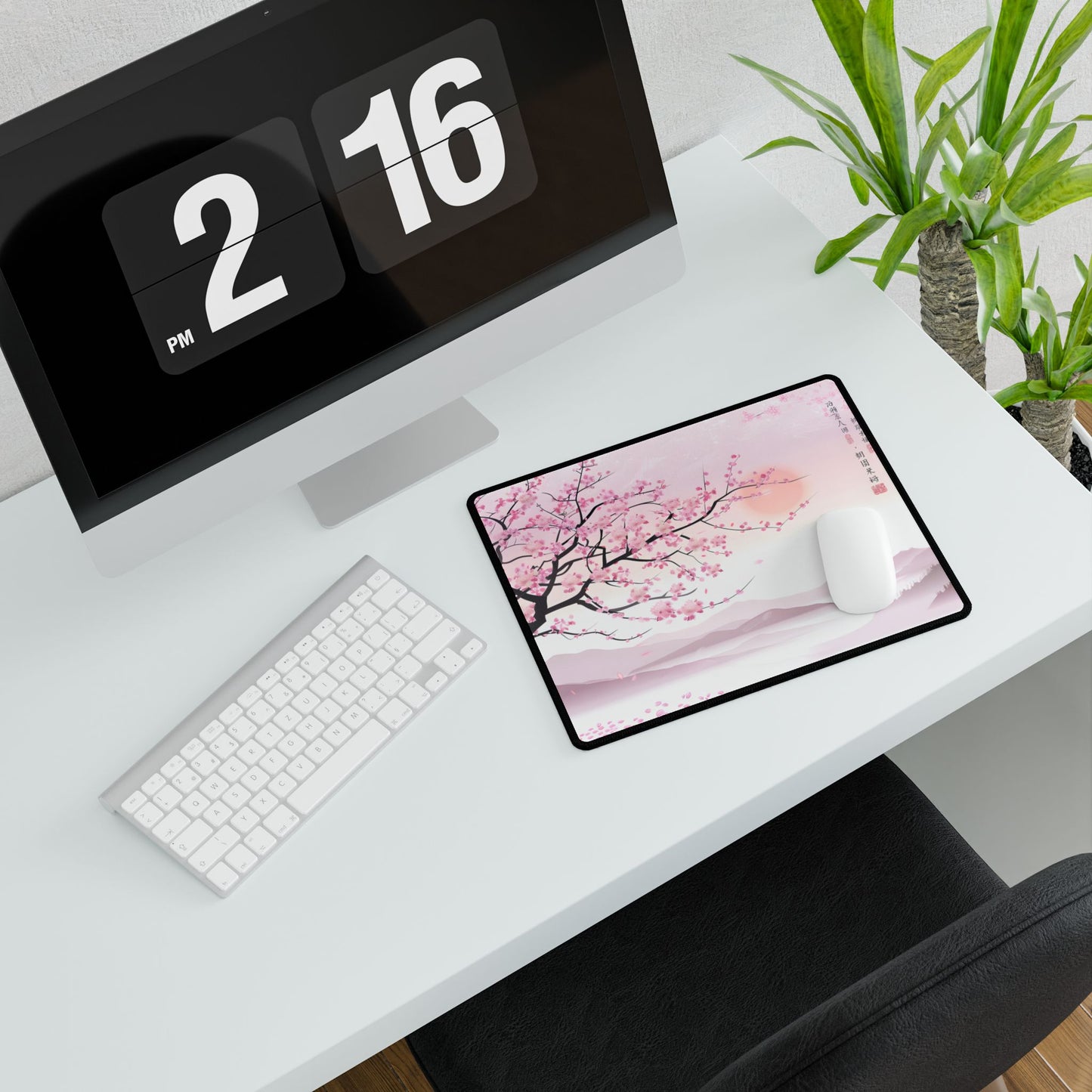 Cherry Blossom Beauty: Japanese Nature Art - Desk Mat