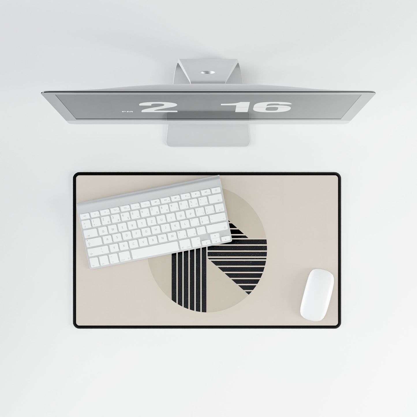 Modern Minimalist Poster: Bold Typography and Geometric Forms - Desk Mat
