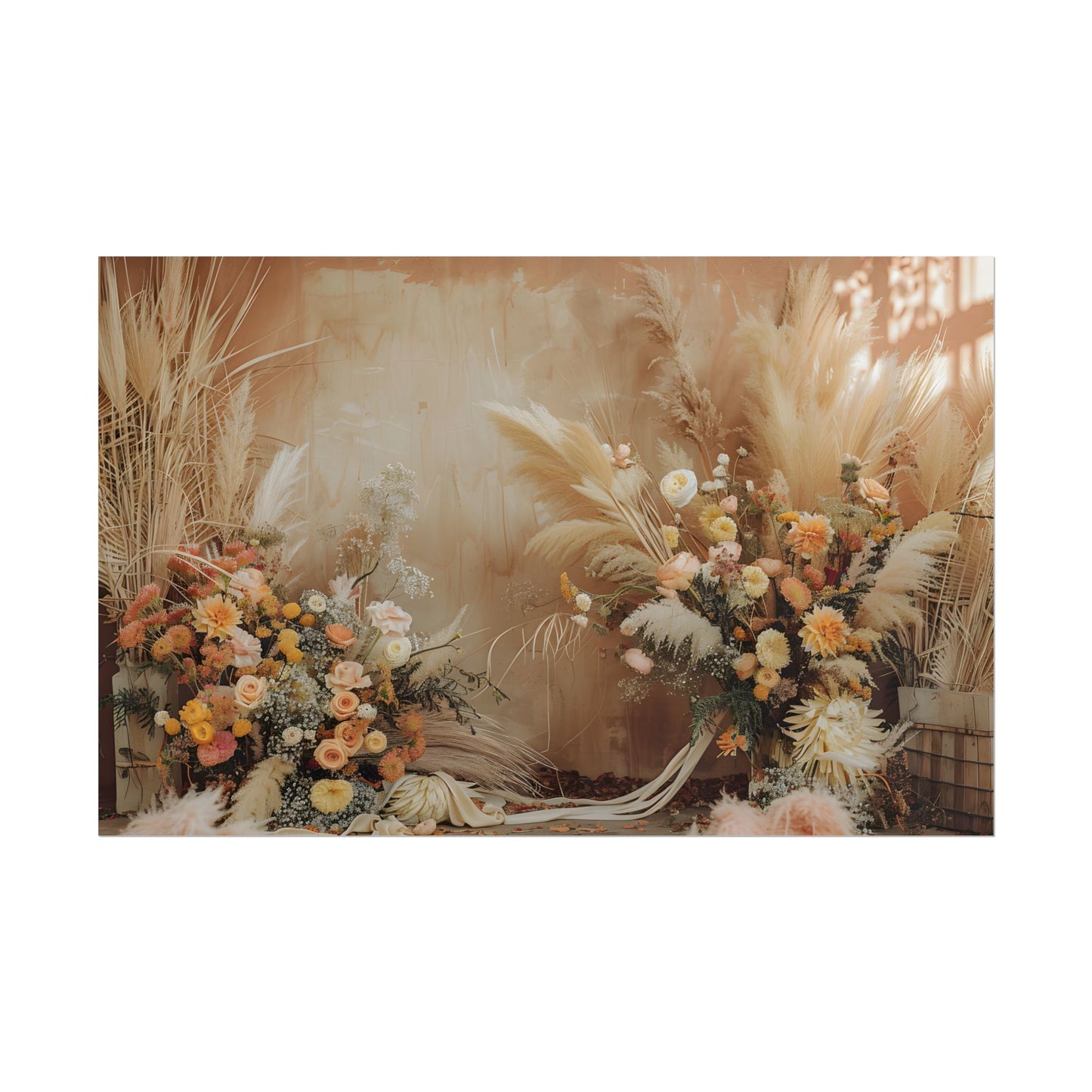 Whimsical Floral Pampas Find: Explore Calming Artwork - Poster