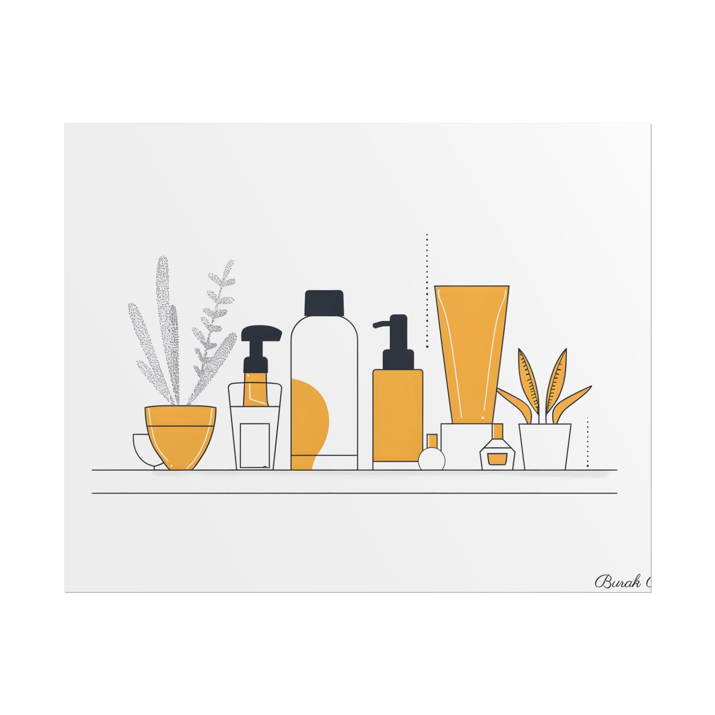 Minimalist Product Design: Bold Gray Illustration Artwork - Poster