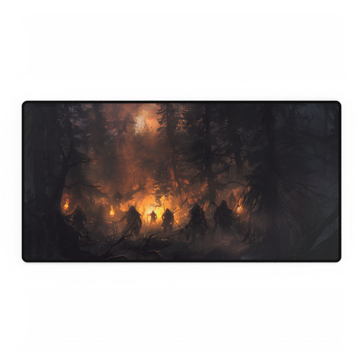 Tranquil Forest Sunset: People Connecting with Nature - Desk Mat