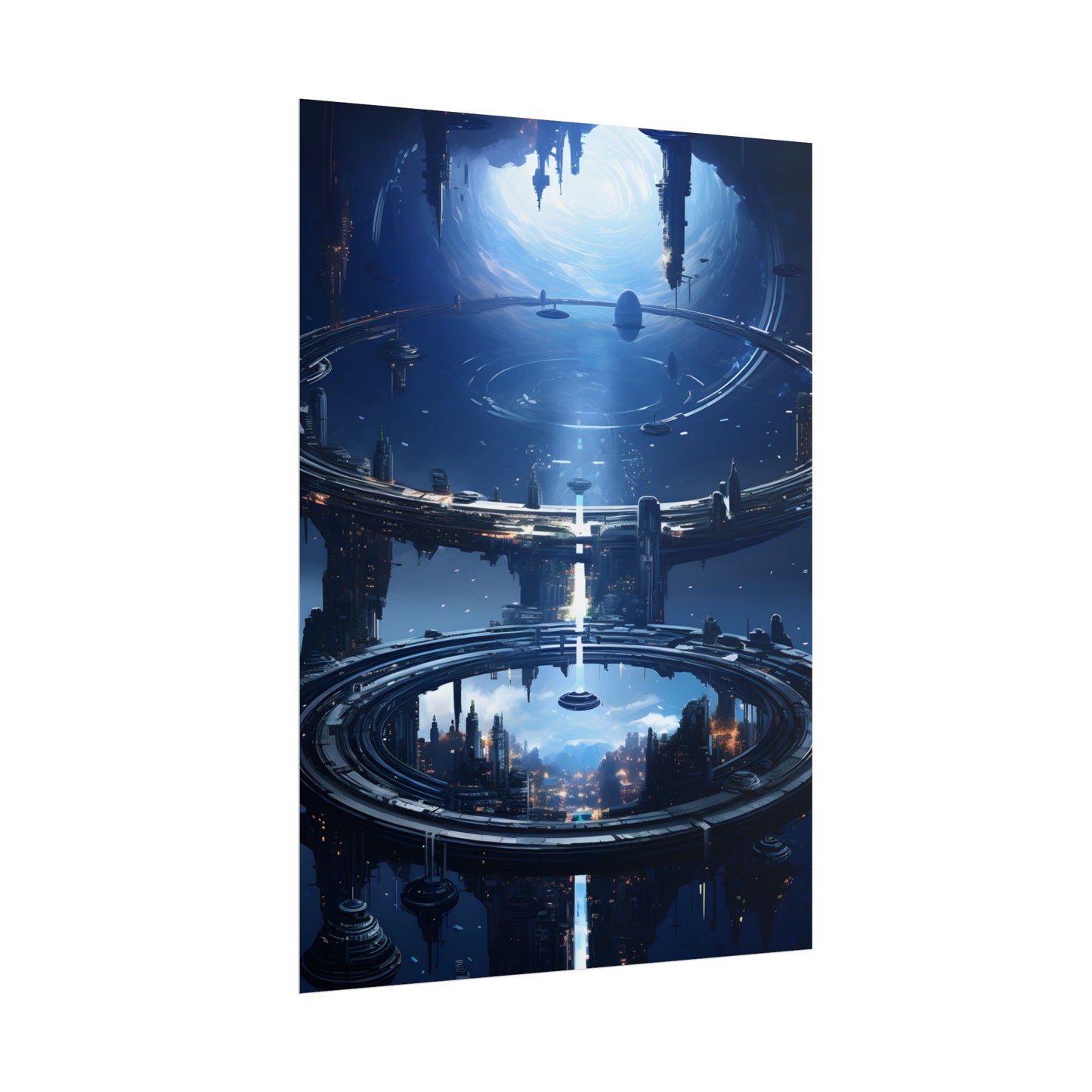 Aetherial Space Station: Massive, Futuristic Space Station in Orbit - Poster
