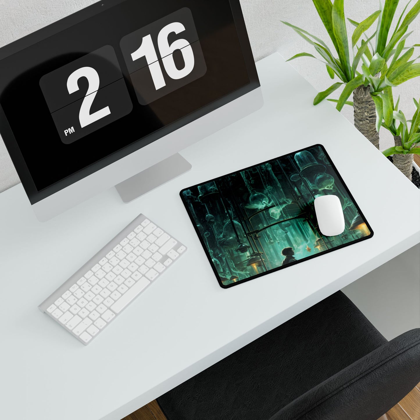 Mysterious Lab Scene: Scientific Research Artwork - Desk Mat