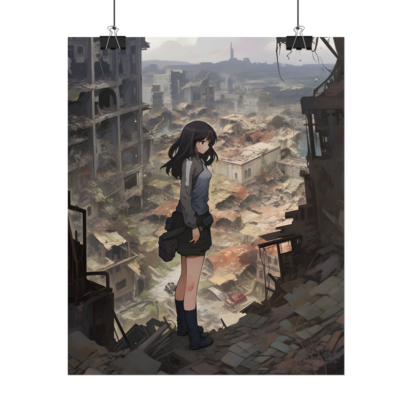 Dramatic Anime Scene: Detailed Bird's Eye View - Poster