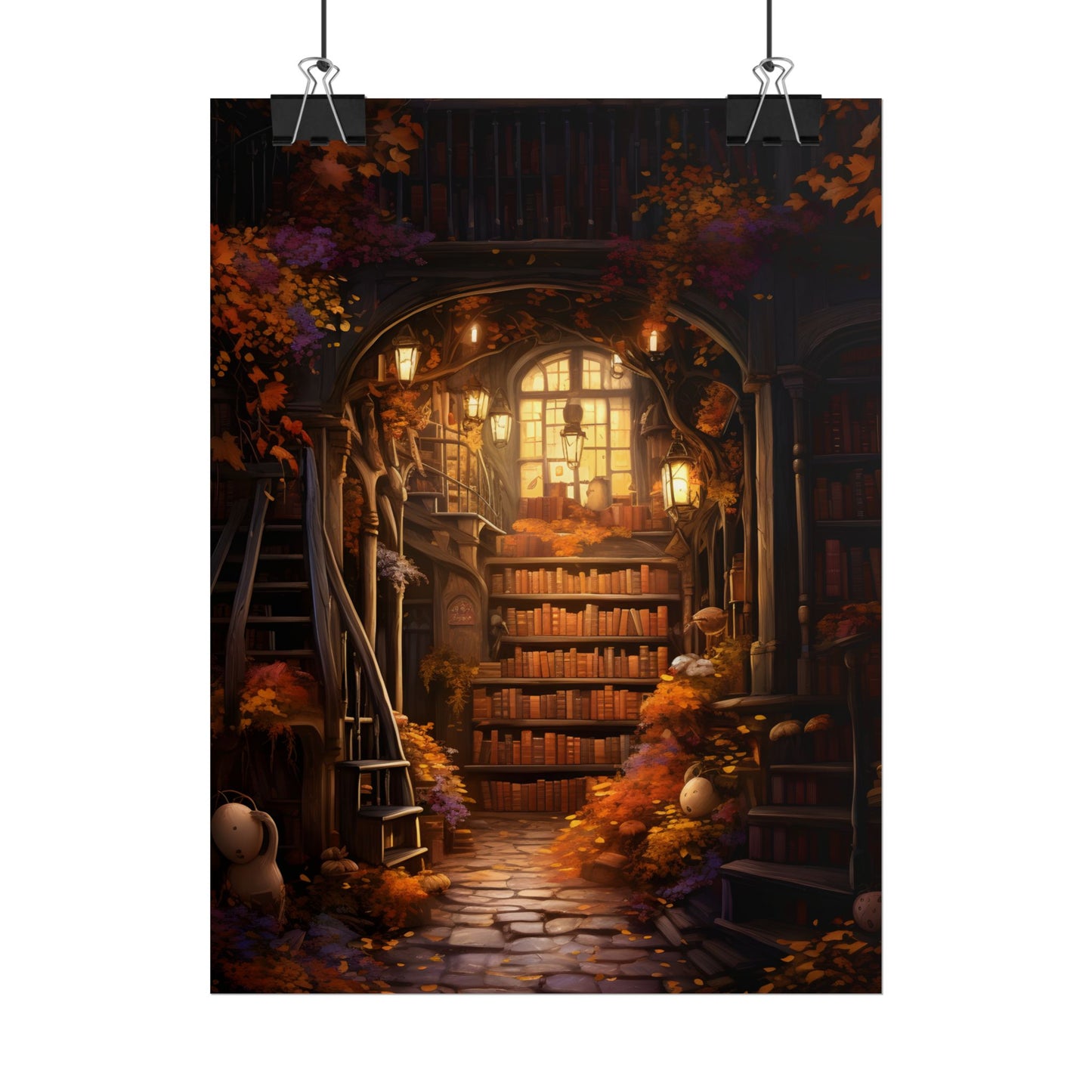 Whimsical Magical Bookshop: Enchanting Artwork in a Hidden Corner - Poster