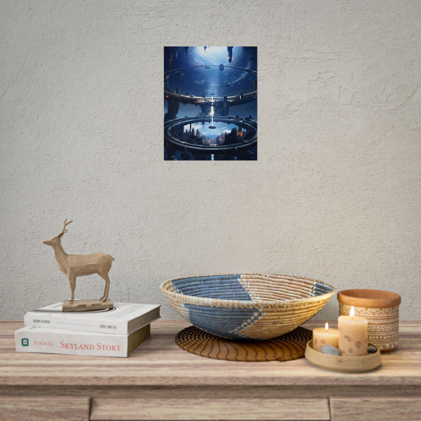 Aetherial Space Station: Massive, Futuristic Space Station in Orbit - Poster