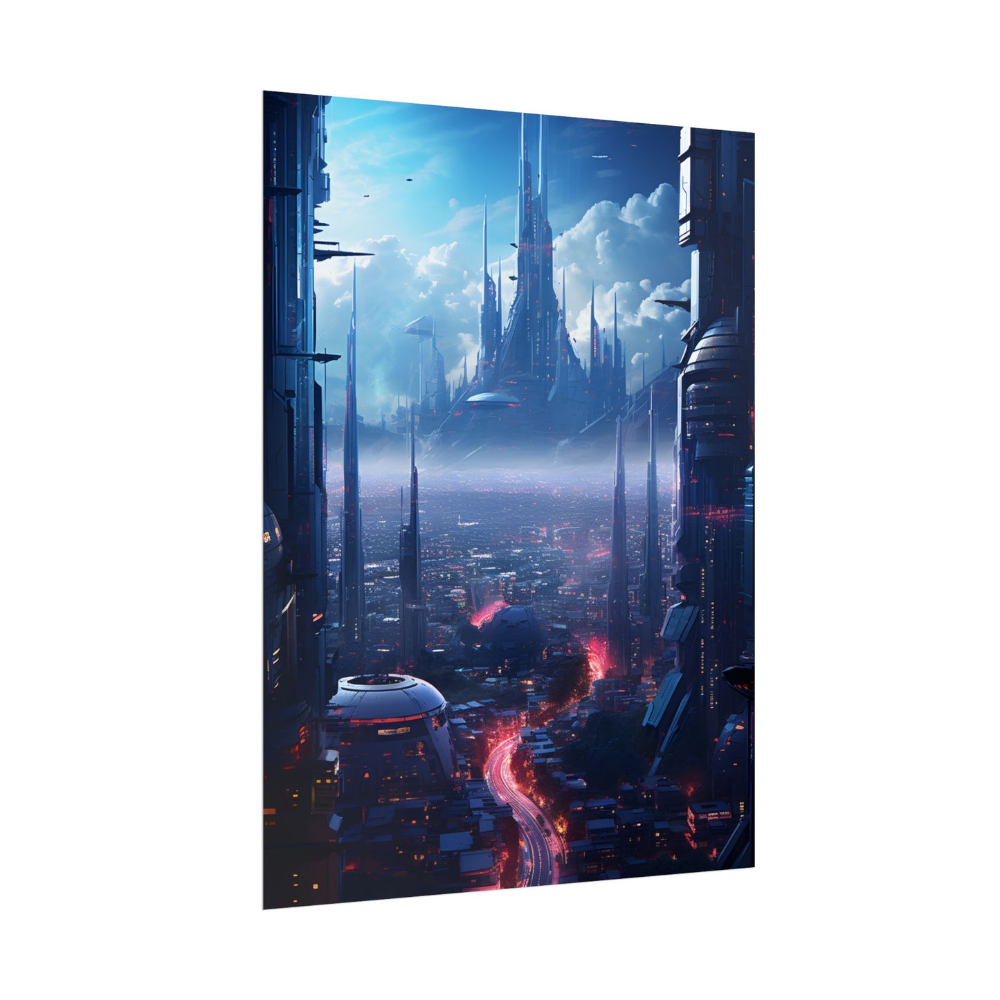 Cyberpunk Dystopia: Neon Cityscape Digital Artwork - Poster