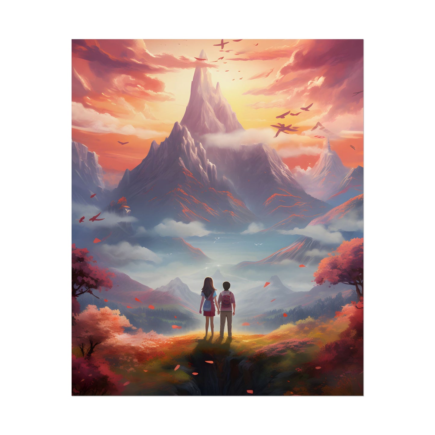 Peaceful Meadow: Children's Serene Moment - Poster