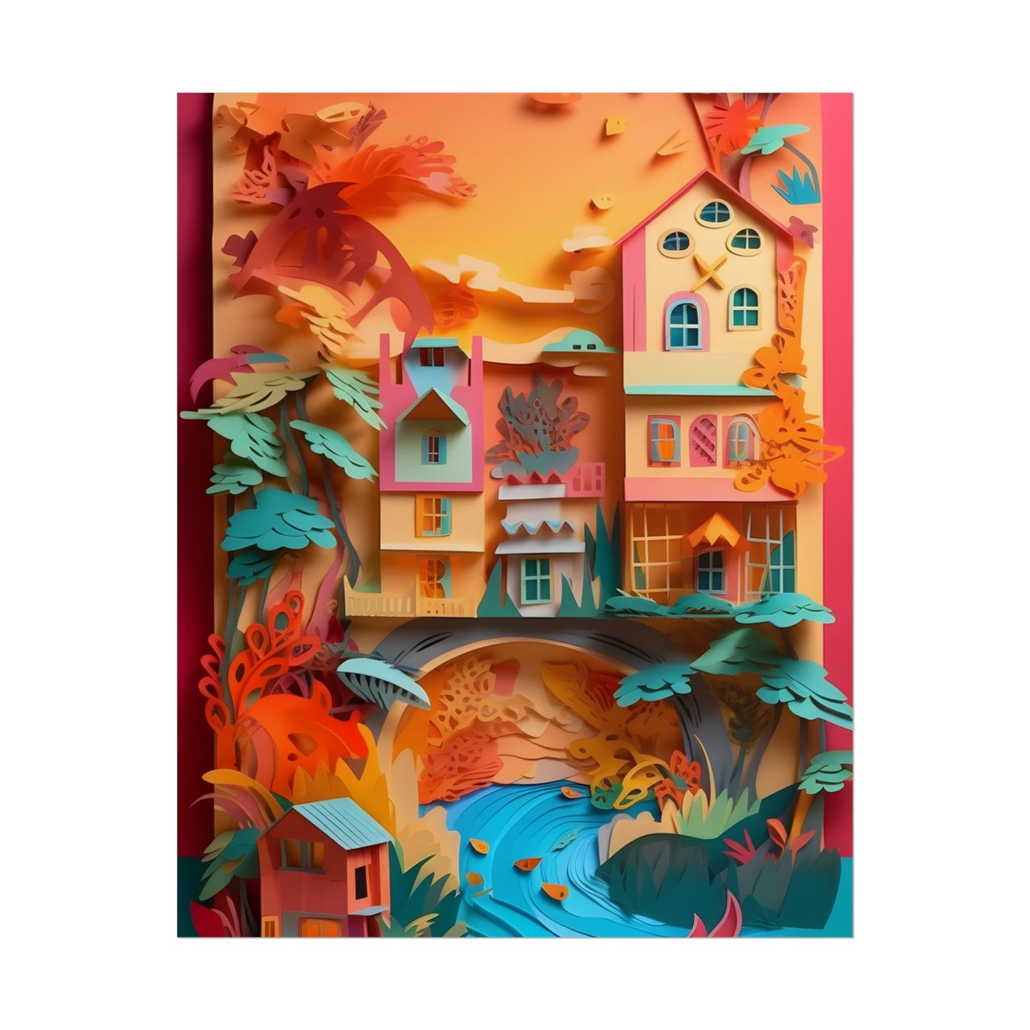 Whimsical Paper Quilling Illusion: Realistic Photograph - Poster