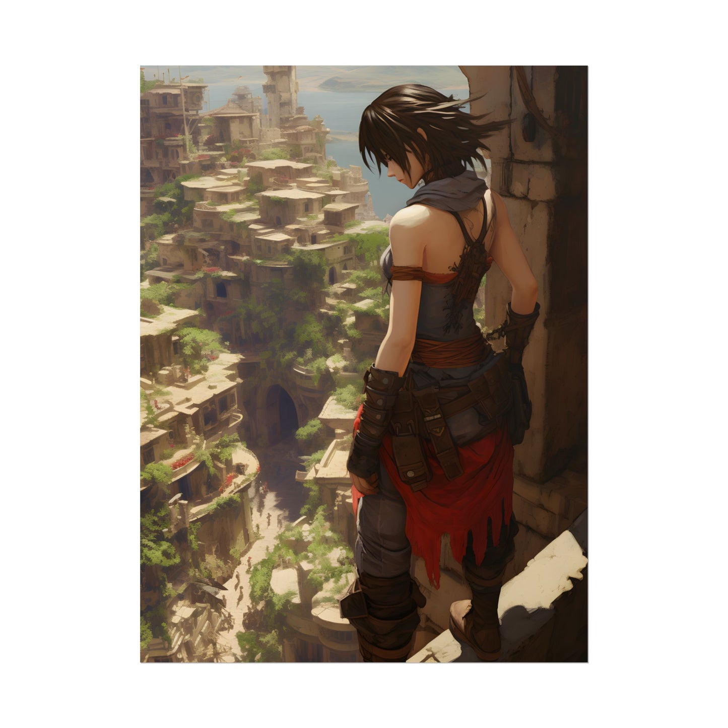 Vibrant Cityscape from Above: Dynamic Bird's Eye View - Poster