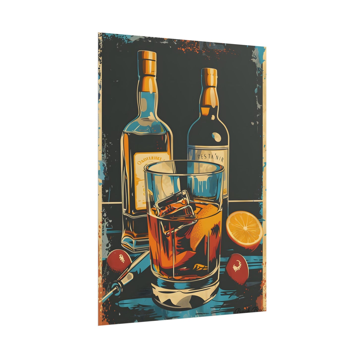 Vintage Cocktail Hour: Old-Fashioned Glass Artwork - Poster