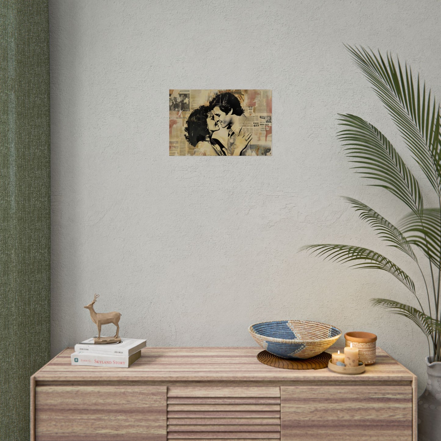Retro Vintage Romance: Couples Newsprint Artwork - Poster