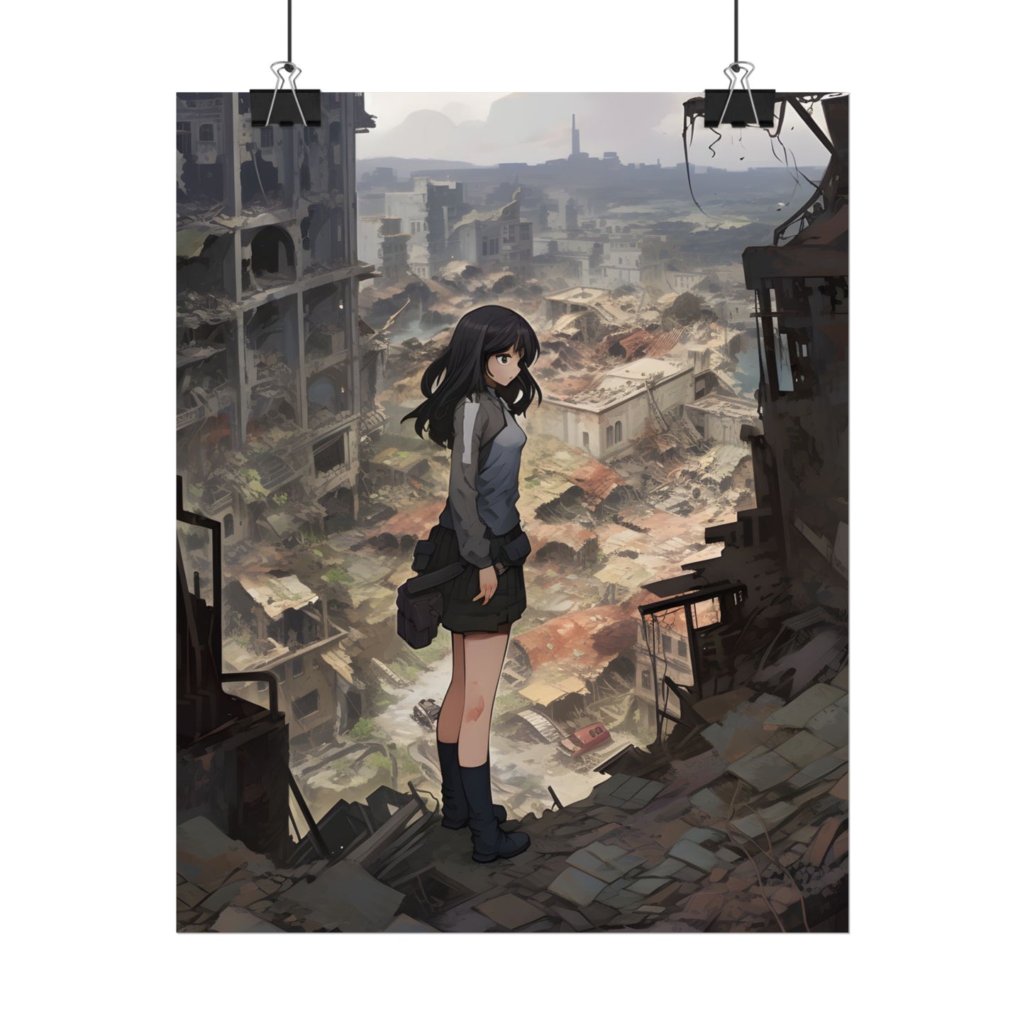 Dramatic Anime Scene: Detailed Bird's Eye View - Poster