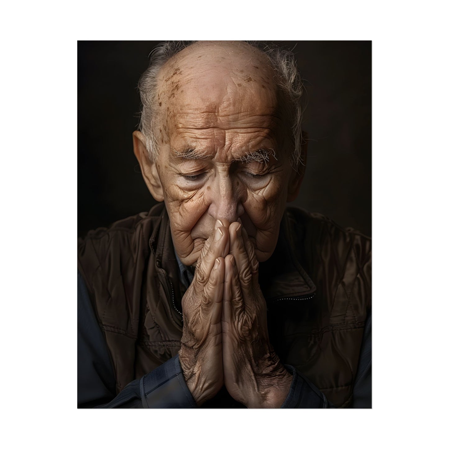 A Moment in Time: Gentle Aged Man in Formal Contemplation - Poster