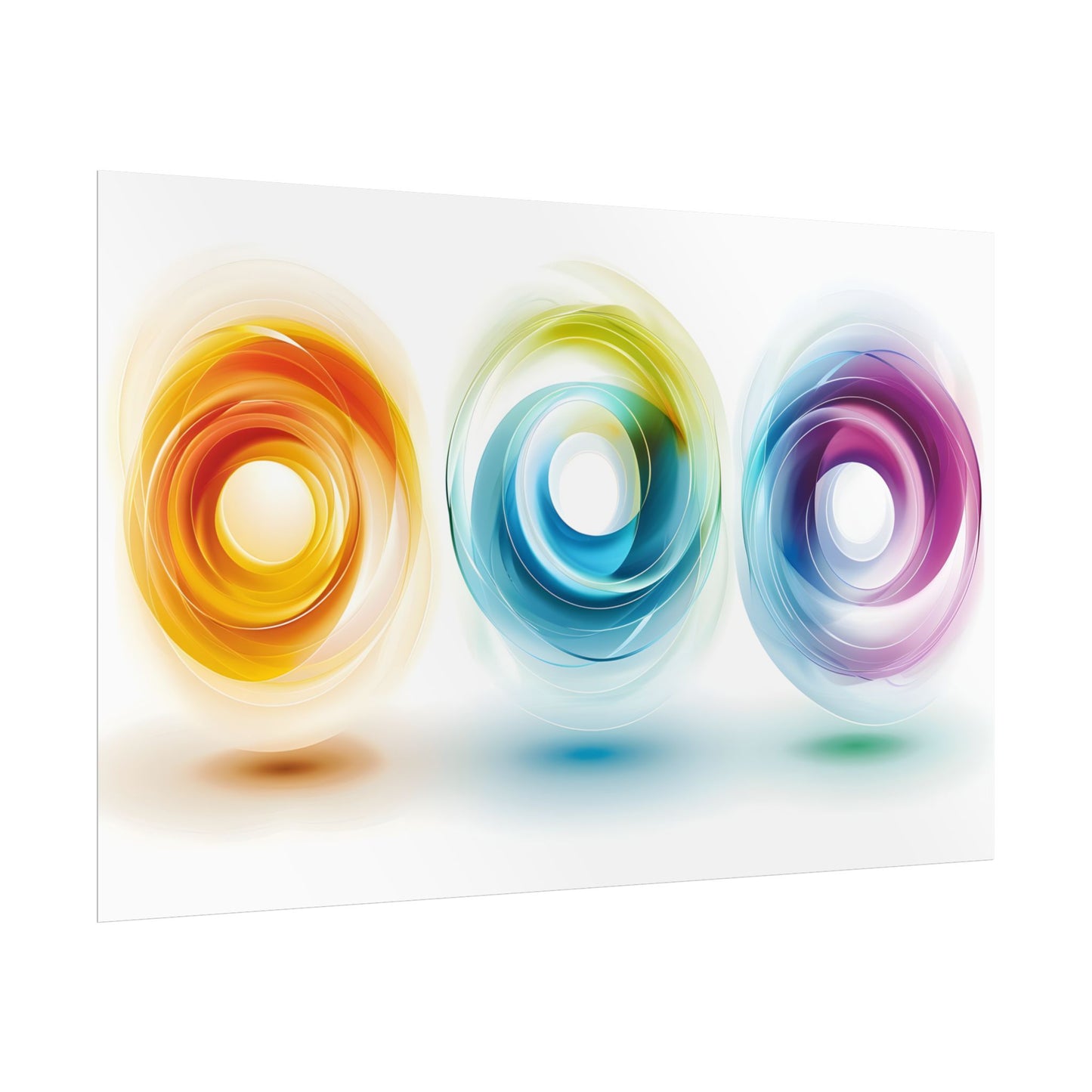 Vibrant Circles: A Dynamic Artwork of Swirling Colors - Poster