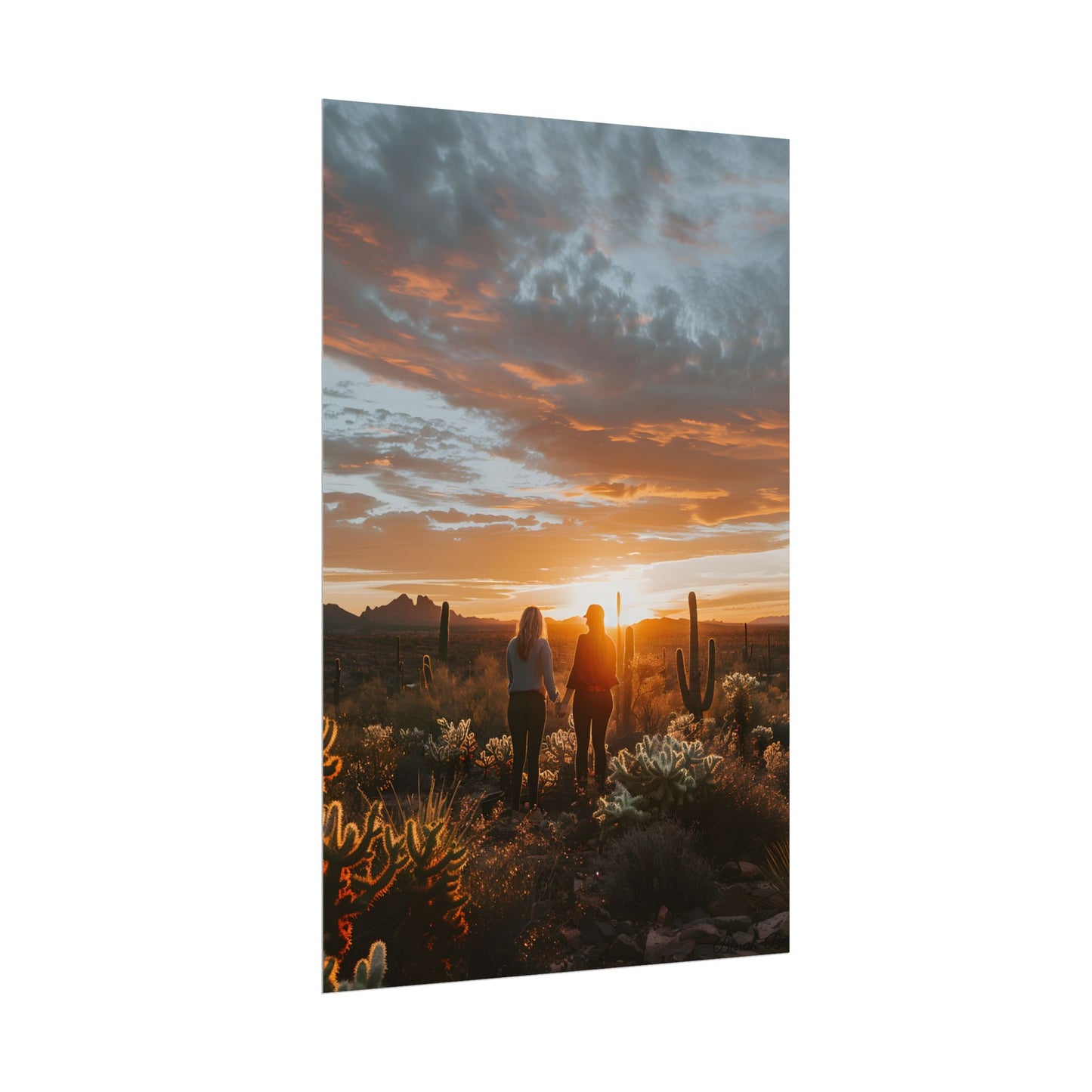 Desert Sunset Duo: Outdoor Artwork - Poster