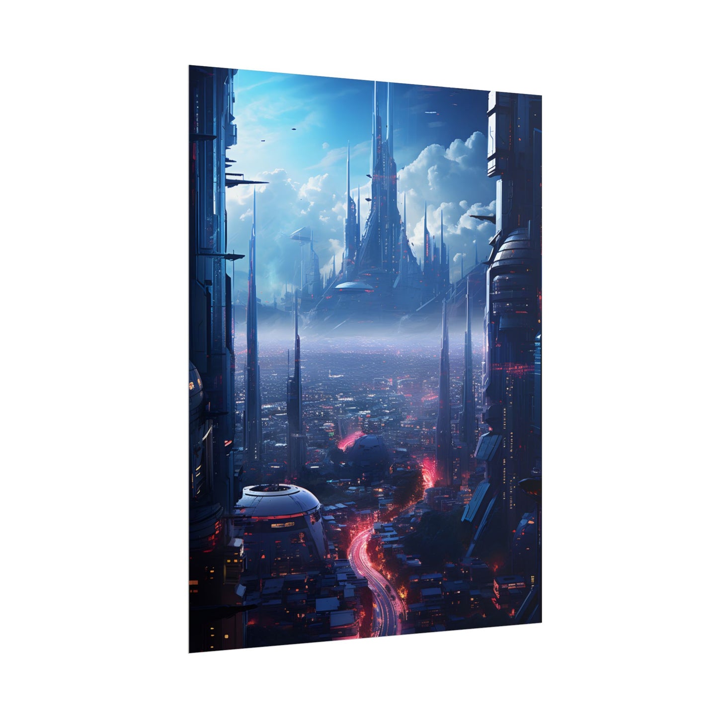 Cyberpunk Dystopia: Neon Cityscape Digital Artwork - Poster