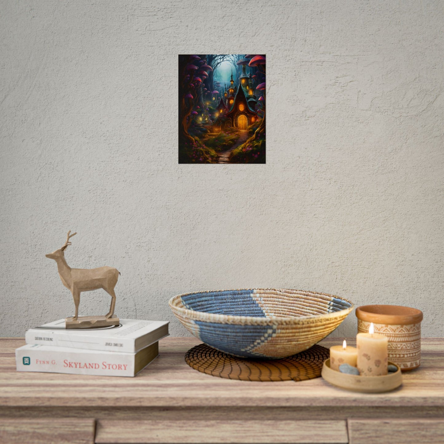 Enchanted Forest Boy: Whimsical Fairy Tale Scene - Poster