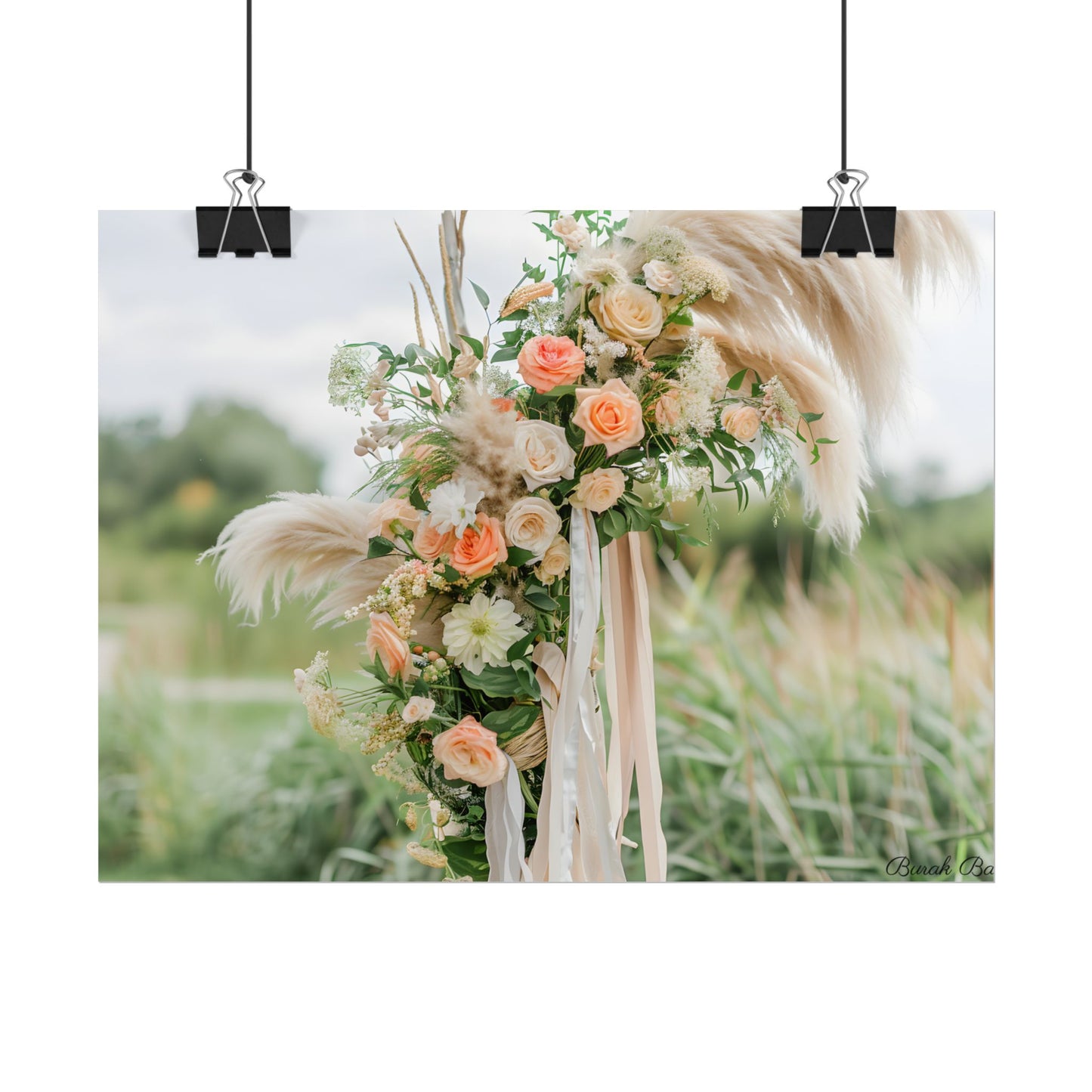Whimsical Floral Wonders: Vibrant Pampas Garden Art - Poster