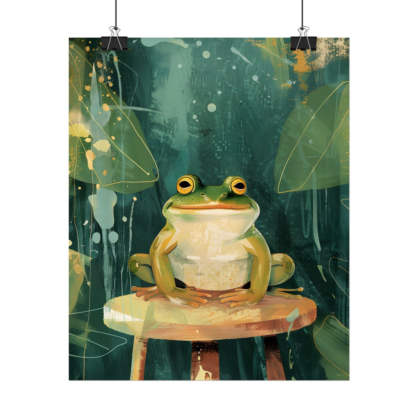 Whimsical Frog Cartoon: Colorful Ta Illustration - Poster