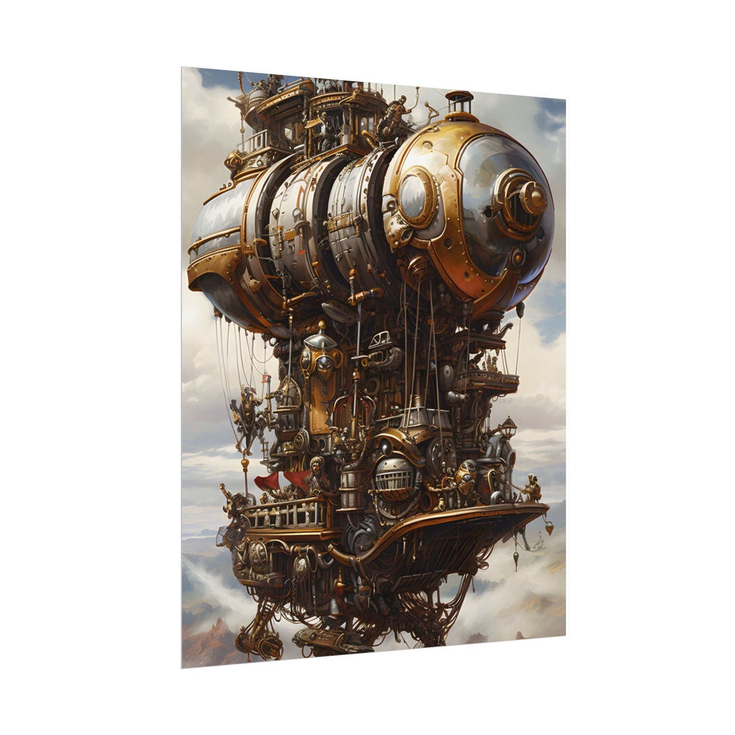 Steampunk Sky-Liner Thrill: A Fierce Airship Race - Poster
