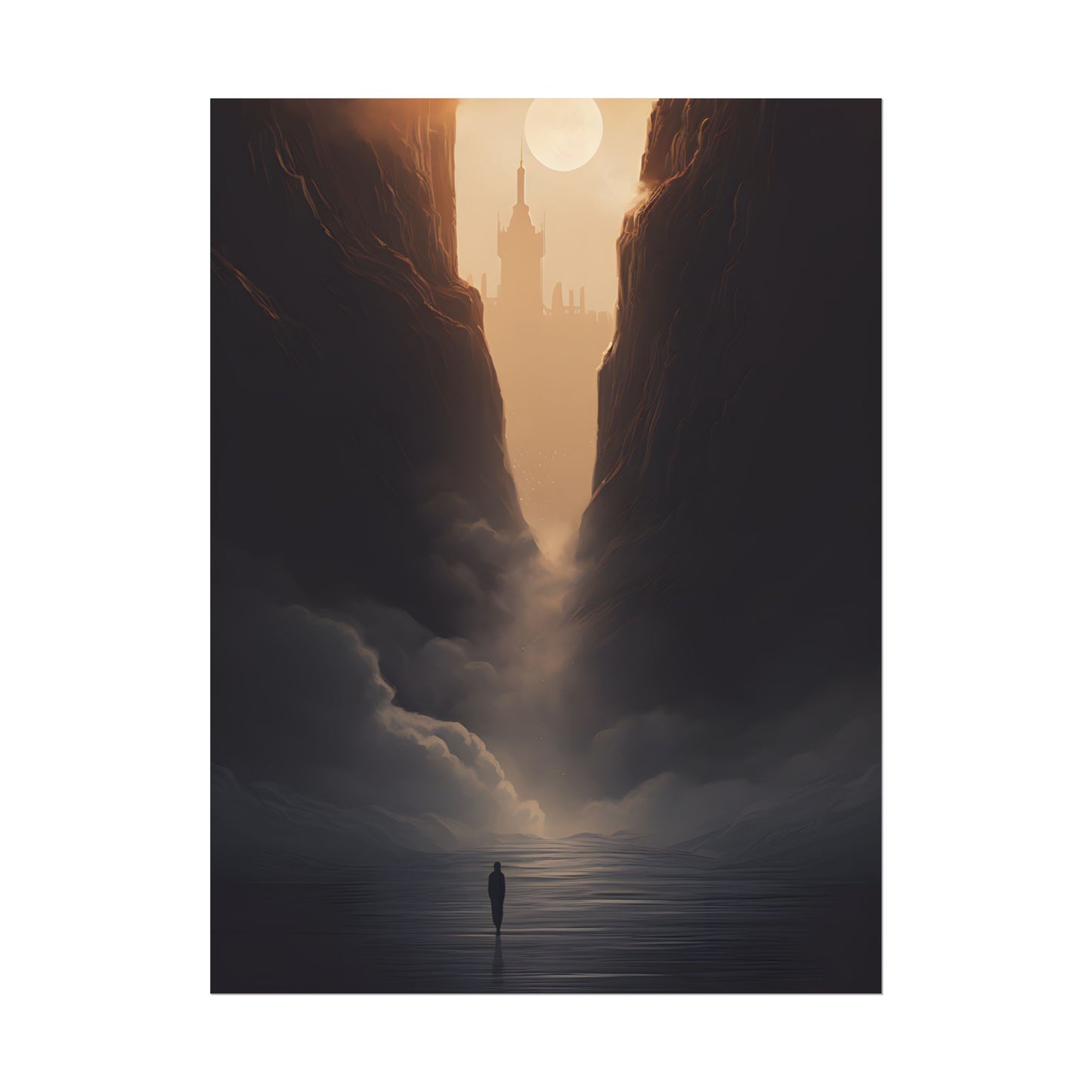 Textured Light Circle: Photographic Art Study - Poster