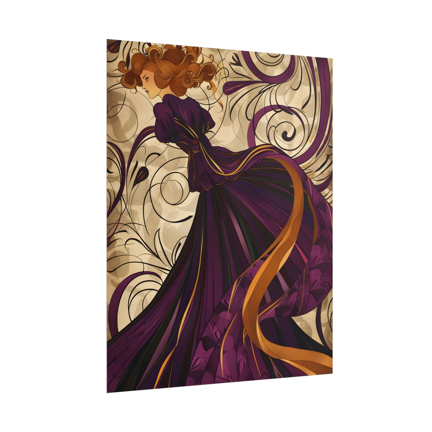 Art Nouveau Masterpiece: Elegant Geometric Design - Poster