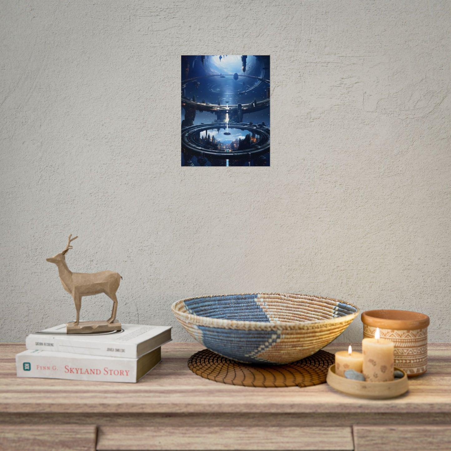 Aetherial Space Station: Massive, Futuristic Space Station in Orbit - Poster