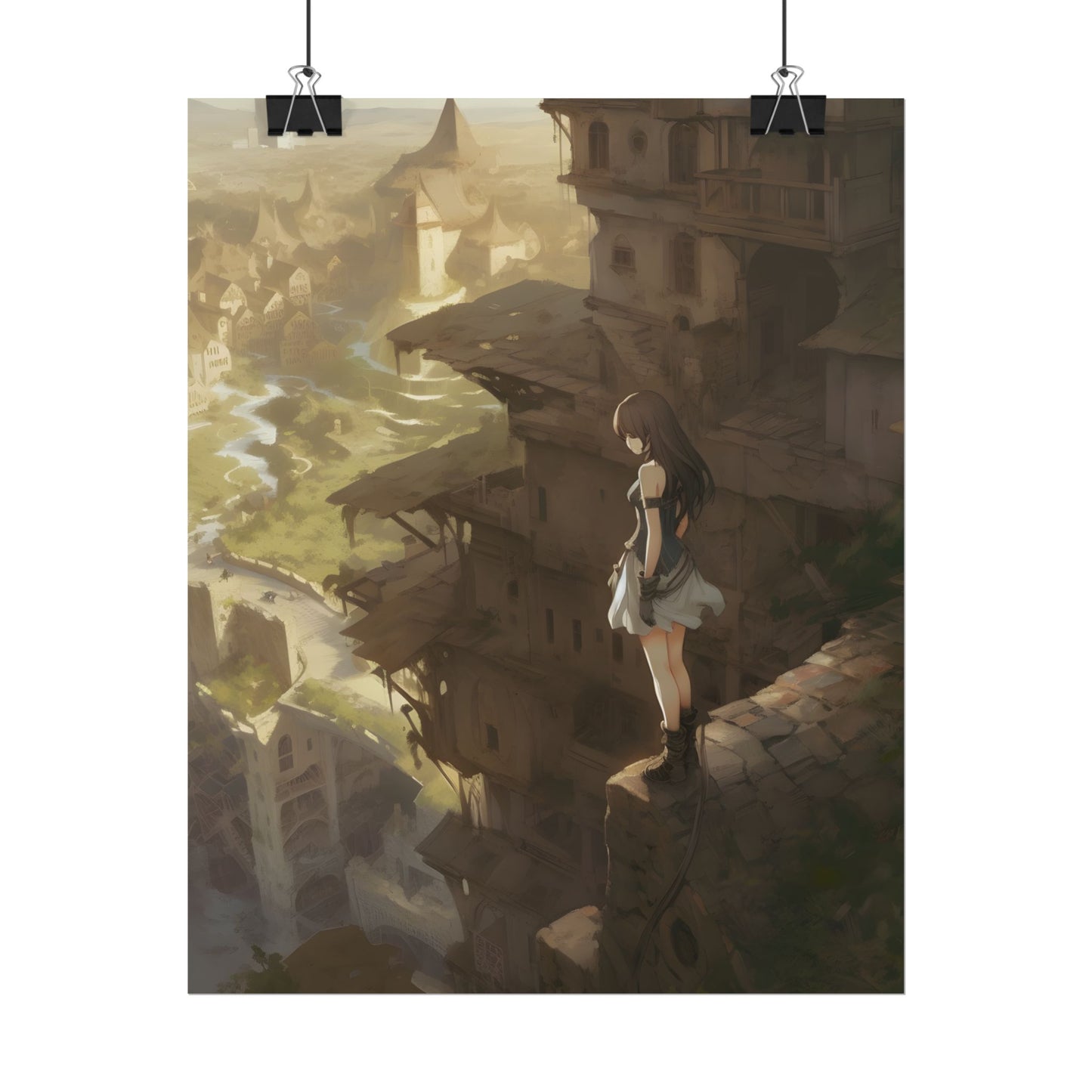 Anime Bird in Flight: Feathered Friend Soaring Through Air - Poster