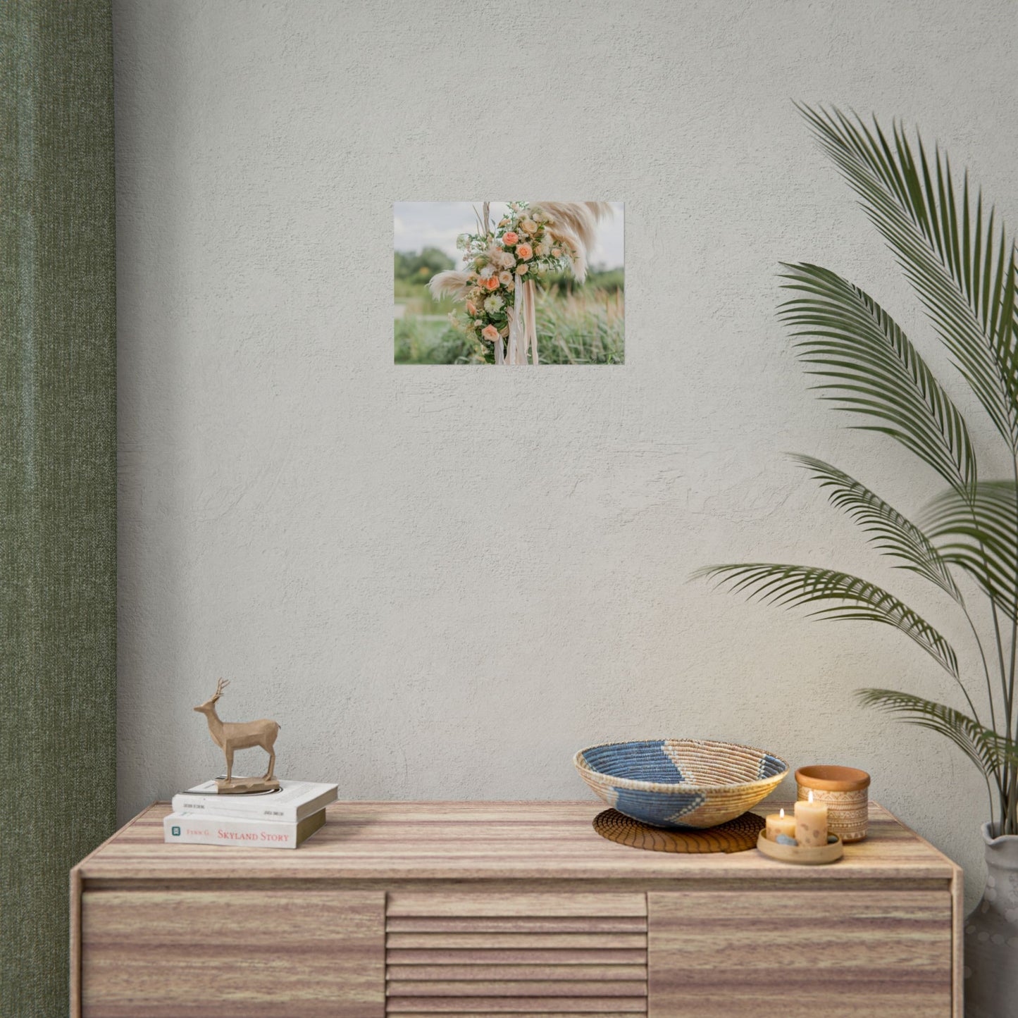 Whimsical Floral Wonders: Vibrant Pampas Garden Art - Poster