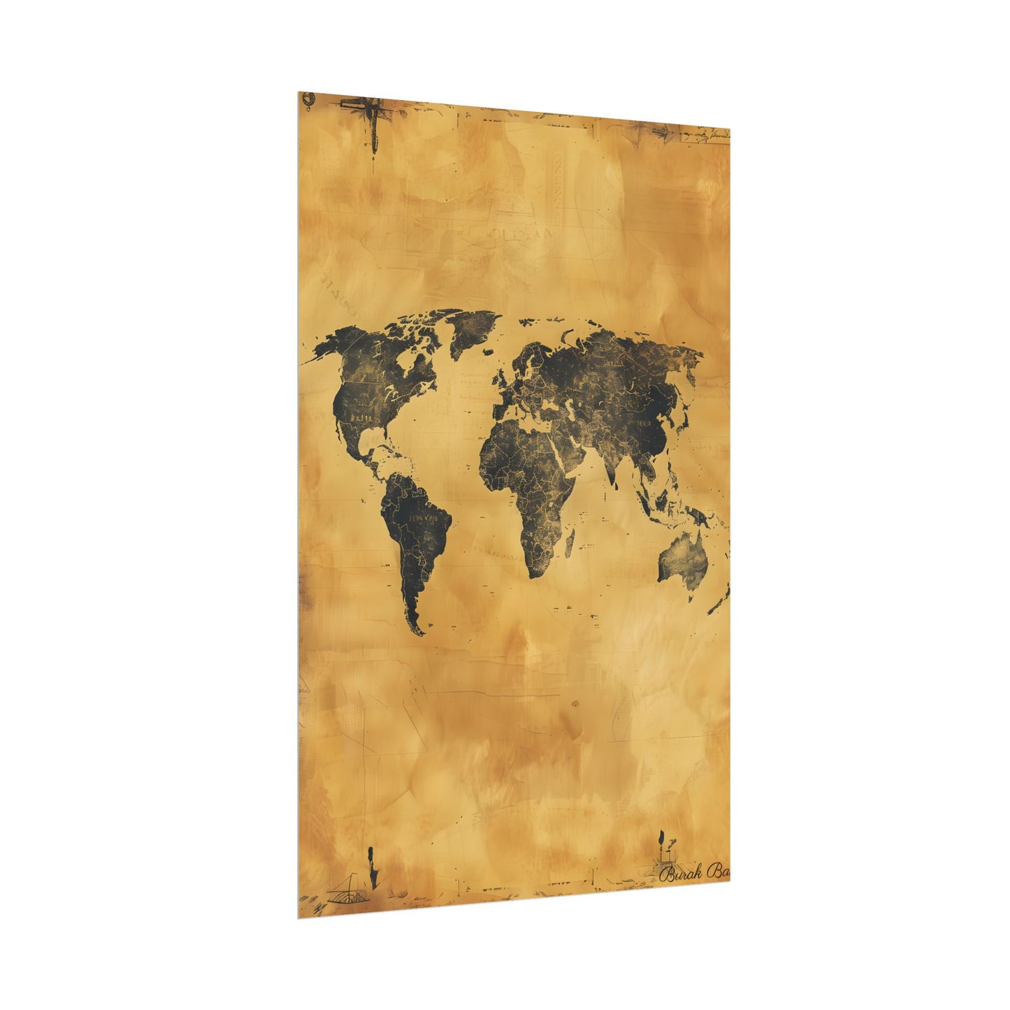 Vintage World Map: Decorative Art Piece - Poster