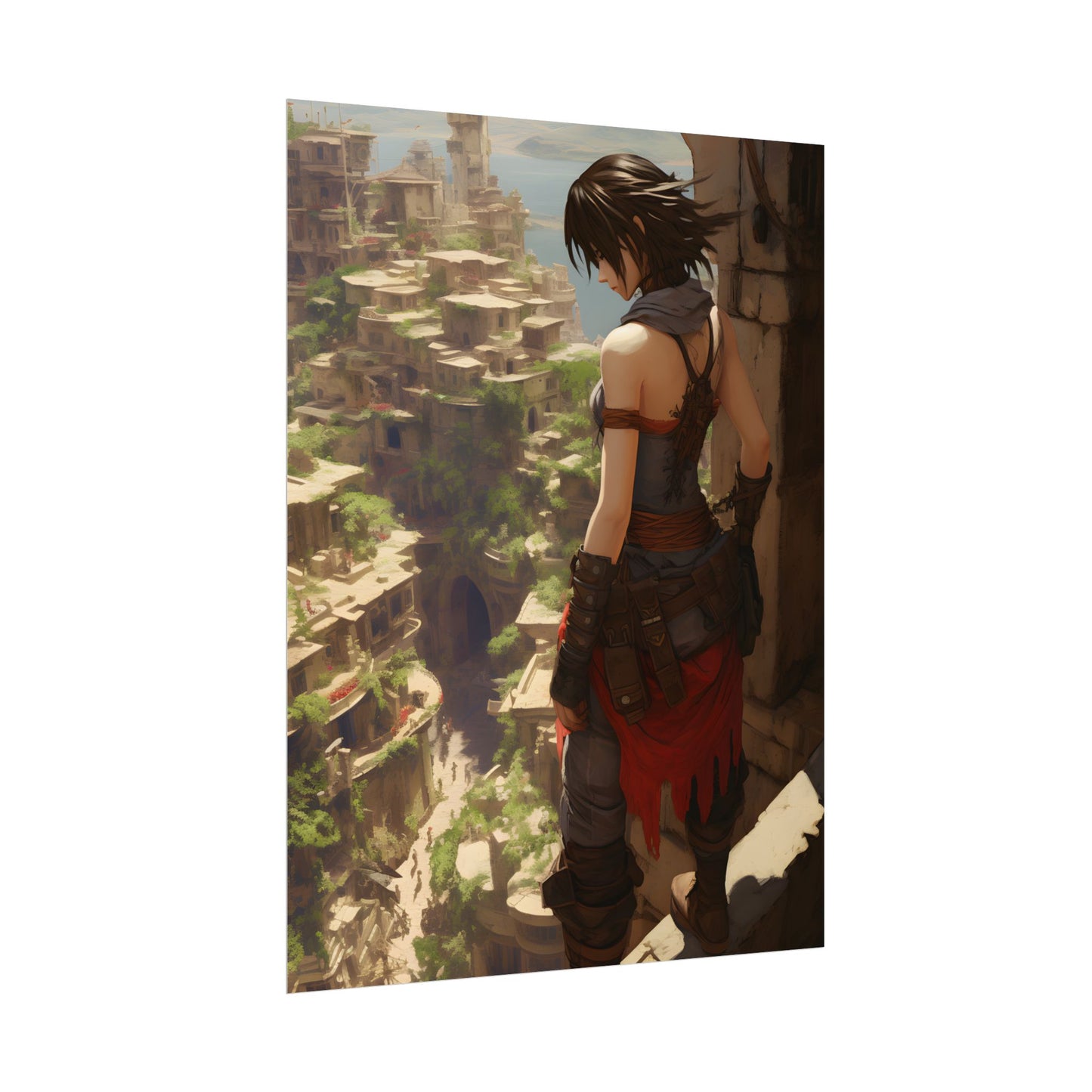 Vibrant Cityscape from Above: Dynamic Bird's Eye View - Poster