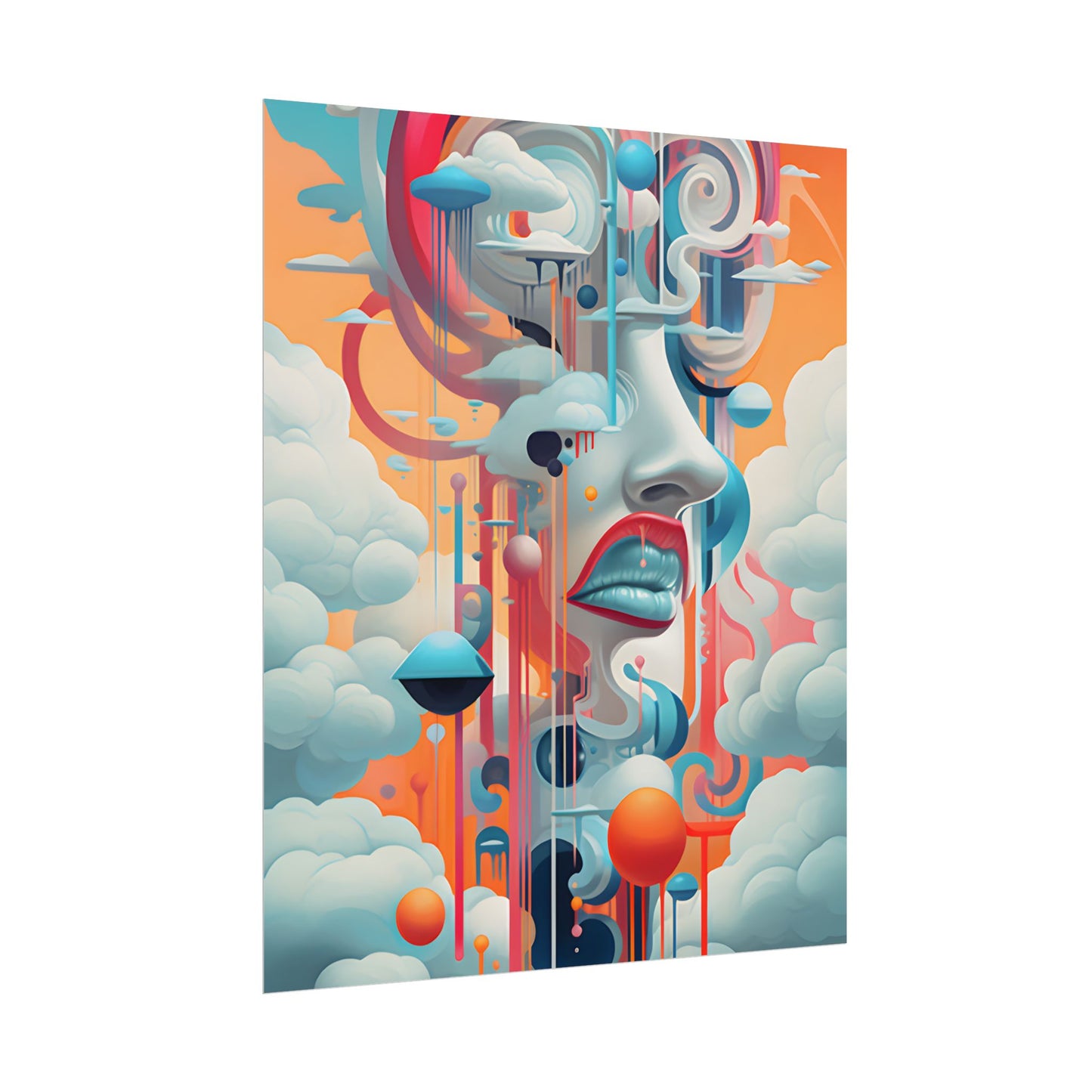 Abstract Digital Art: Dynamic Geometric Dreamspace - Poster