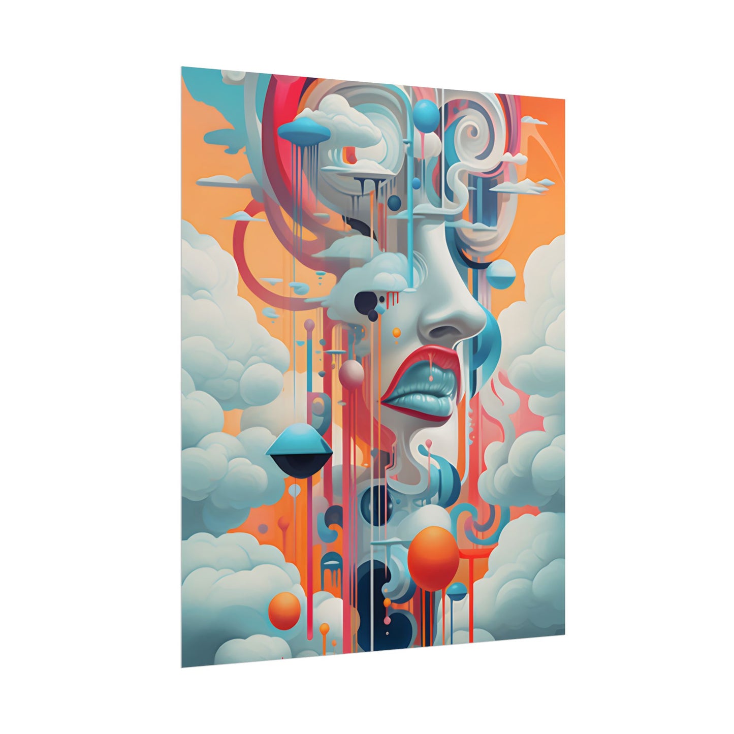 Abstract Digital Art: Dynamic Geometric Dreamspace - Poster