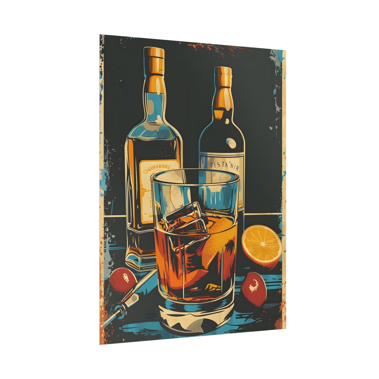 Vintage Cocktail Hour: Old-Fashioned Glass Artwork - Poster