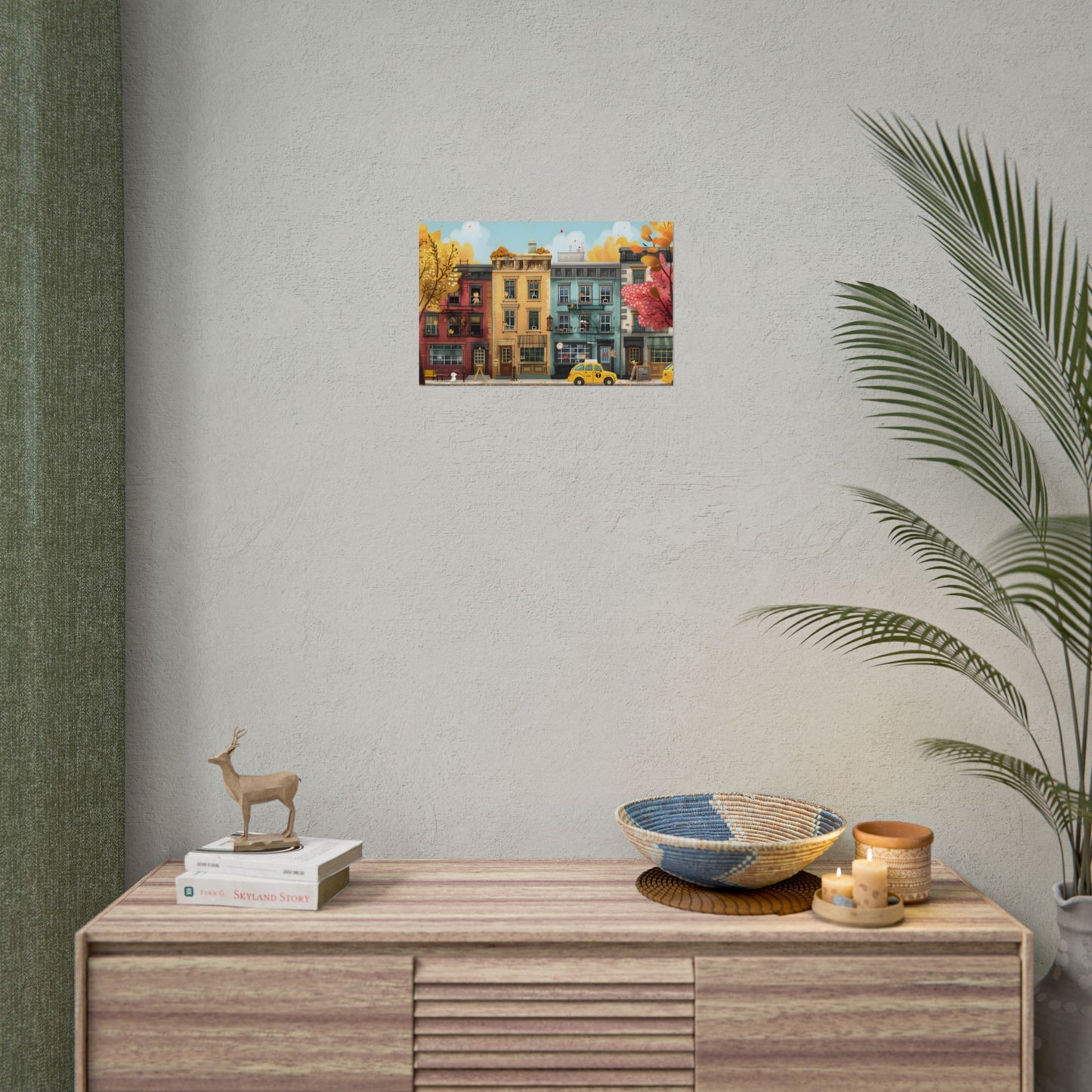 Whimsical Wonder: Playful Yellow Building Illustration - Poster