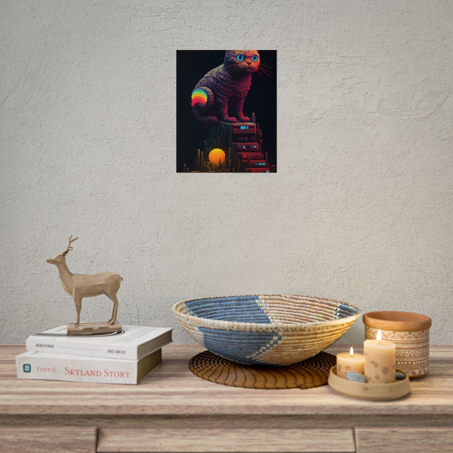 Pixelated Cyber Pets: Futuristic Digital Art - Poster