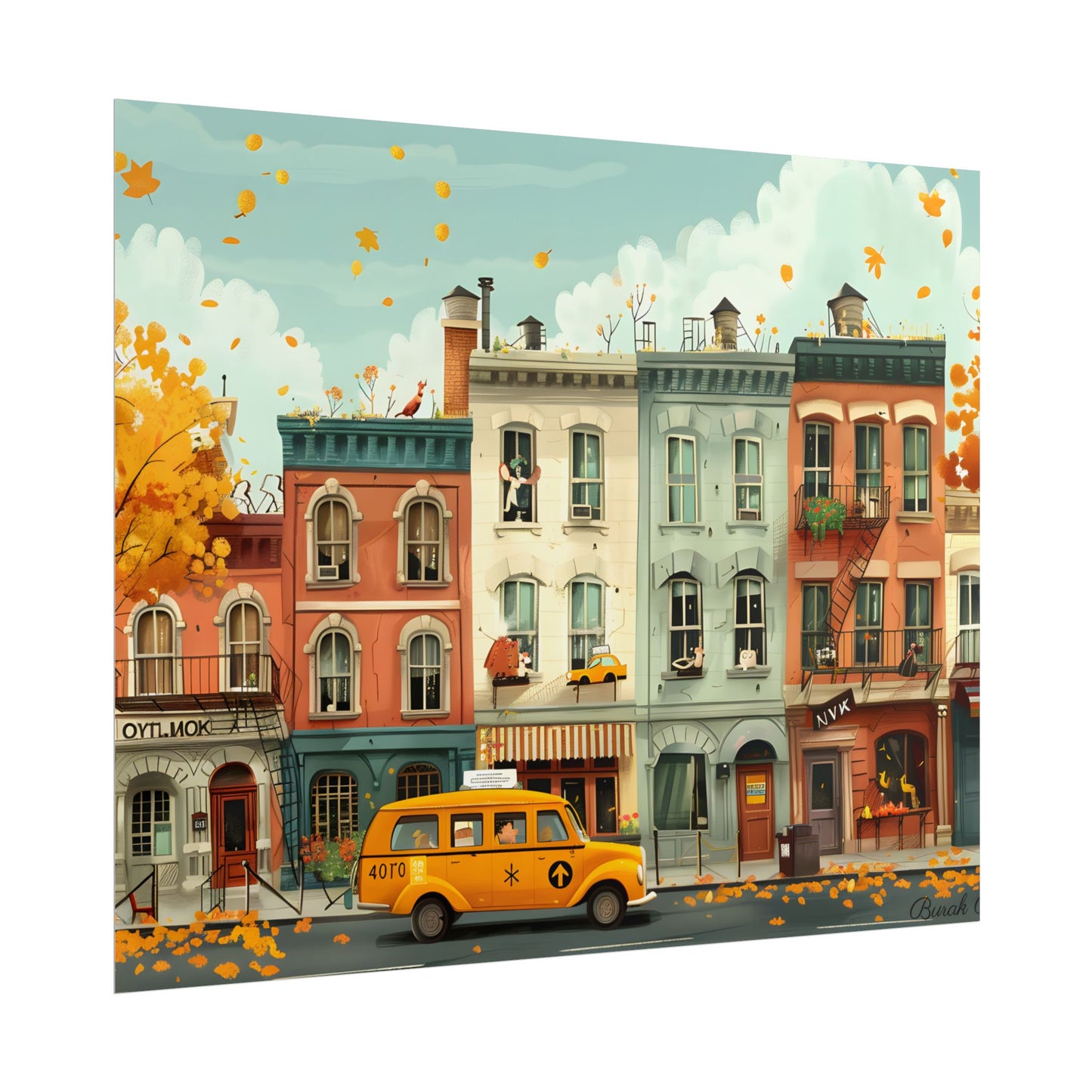 Whimsical Yellow Dream: A Captivating Illustration - Poster