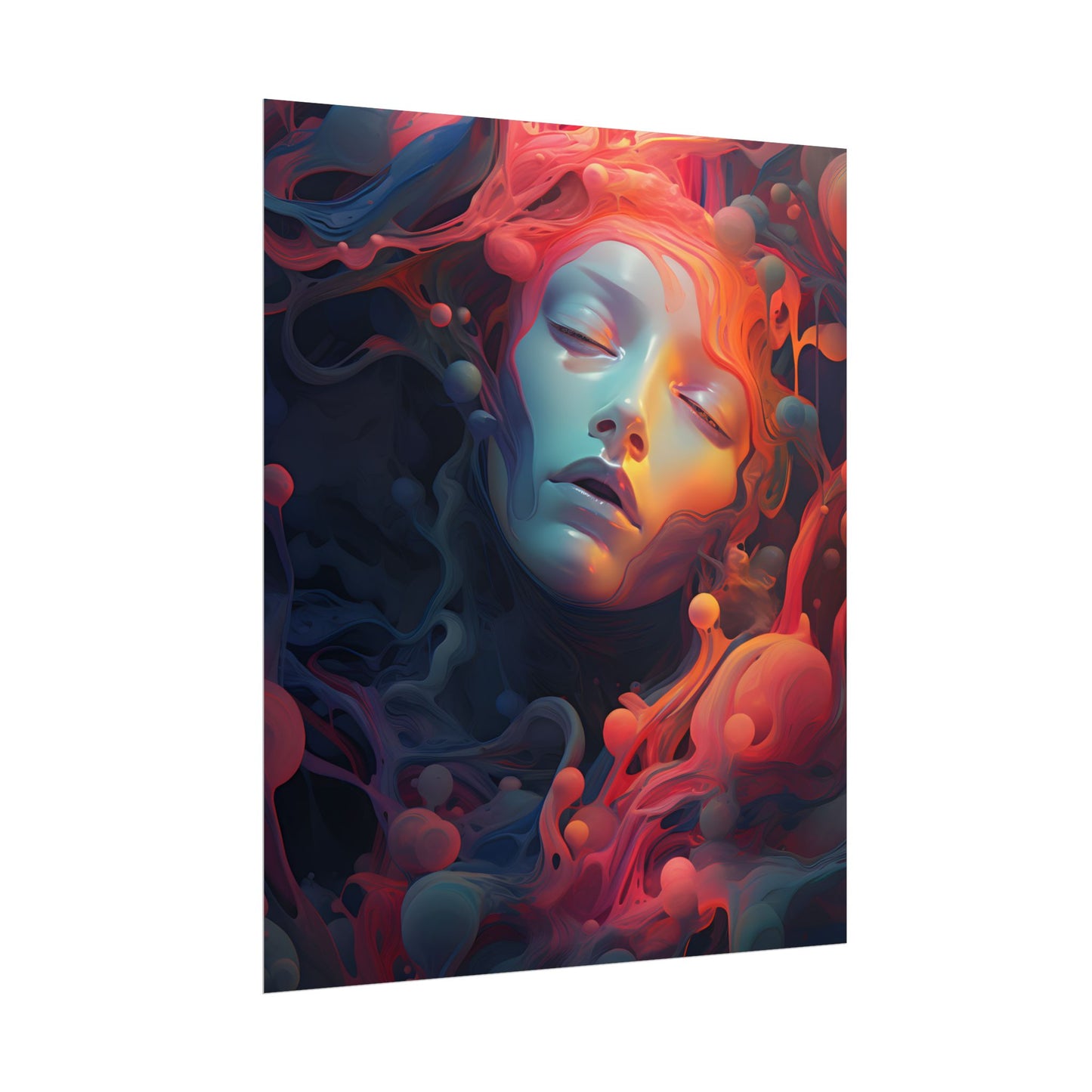 Abstract Cyber Dreamscape: Digital Artwork - Poster