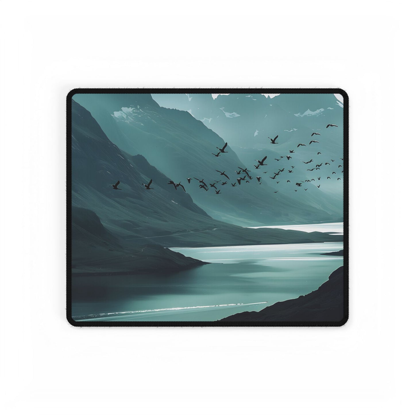 Serene Mountain Landscape: Peaceful Nature Photography - Desk Mat