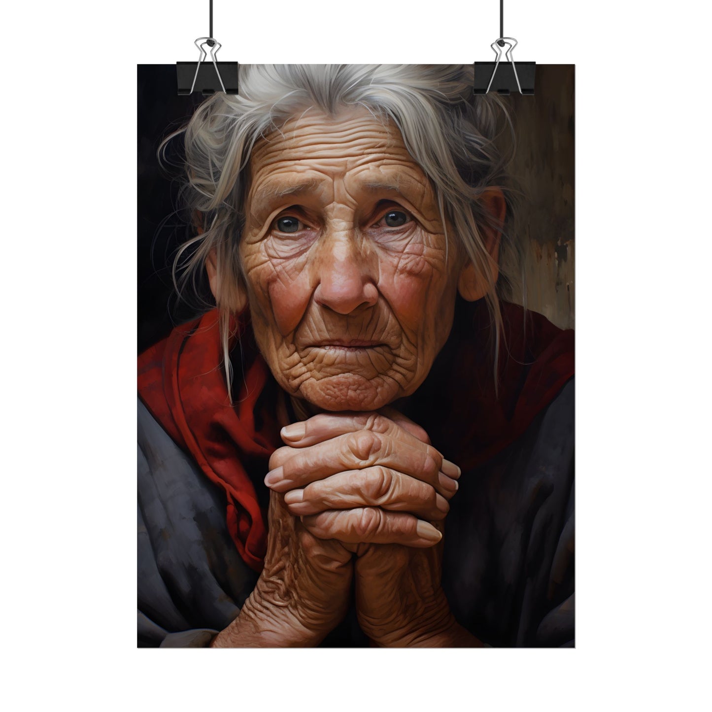 Wisdom in Age: Elderly Portrait Art - Poster