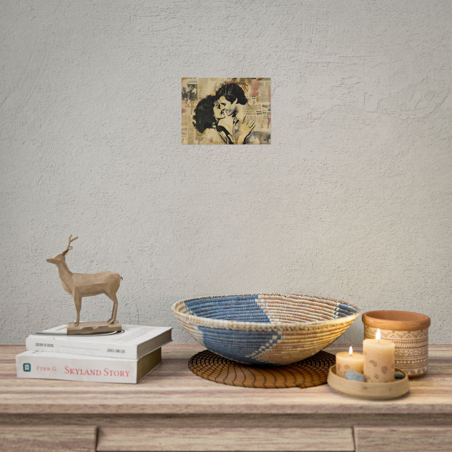 Retro Vintage Romance: Couples Newsprint Artwork - Poster