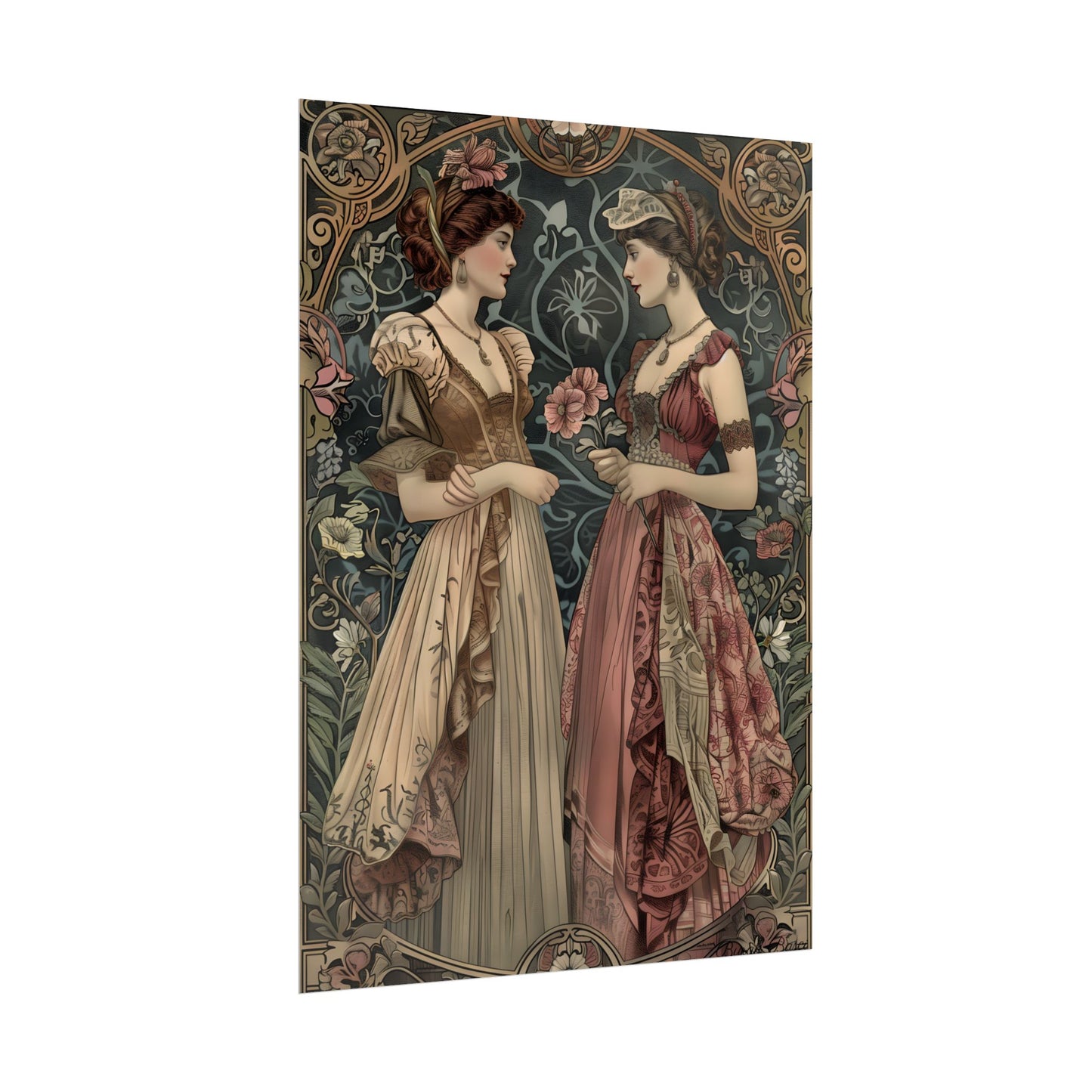 Women in Ornate Attire: Formal Primrose Ceremony - Poster