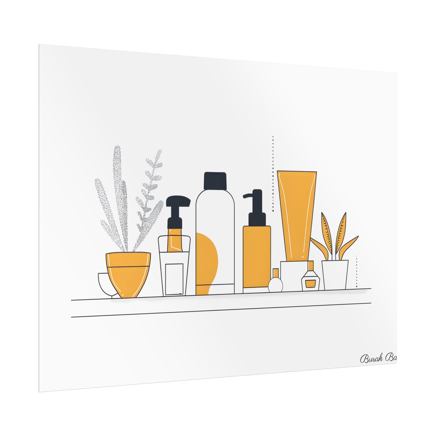Minimalist Product Design: Bold Gray Illustration Artwork - Poster