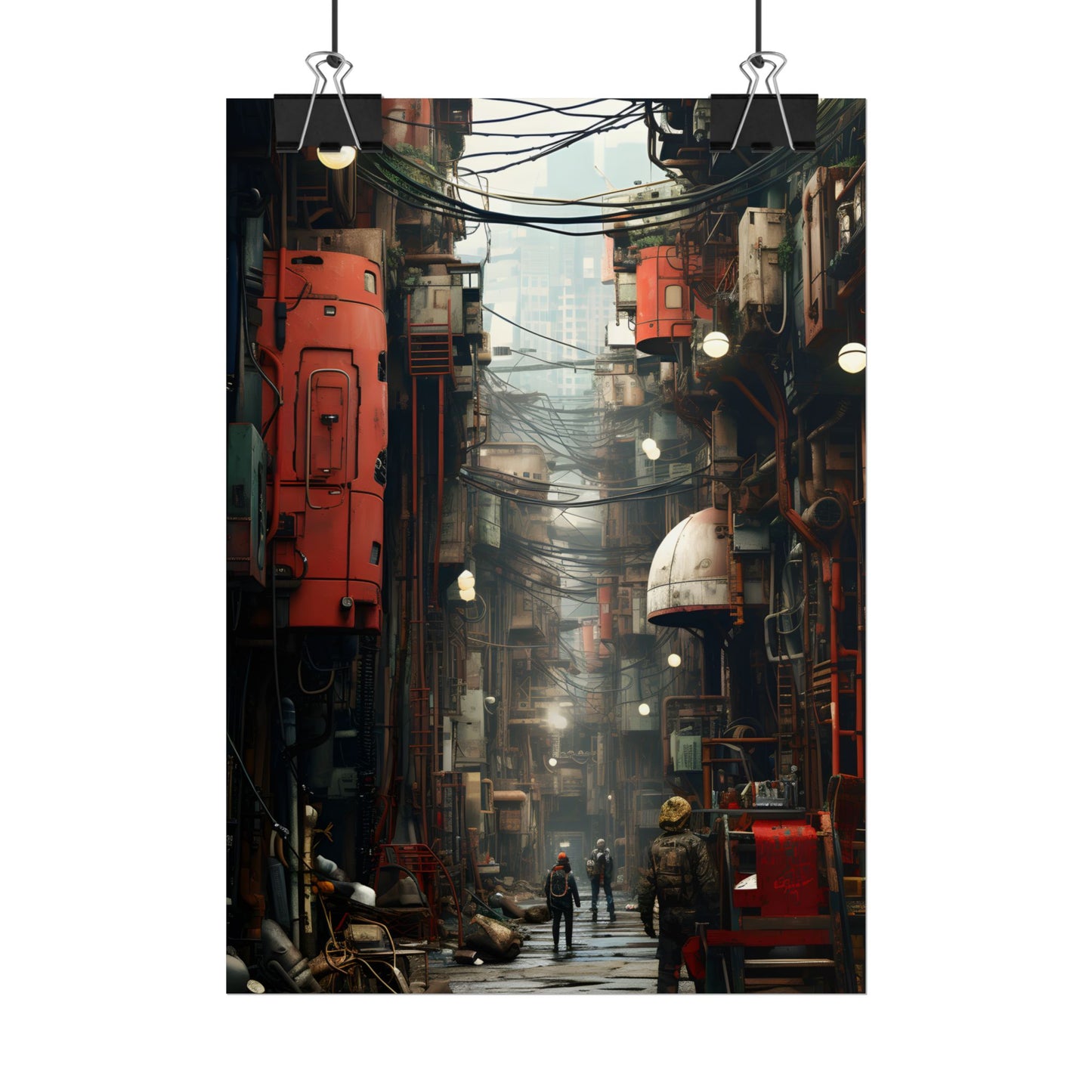 A New Era Unfolds: Post-Apocalyptic Steampunk Cityscape - Poster
