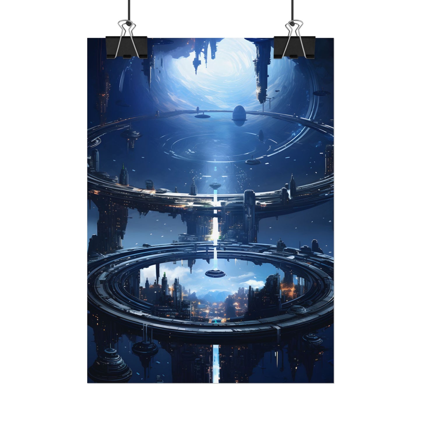 Aetherial Space Station: Massive, Futuristic Space Station in Orbit - Poster