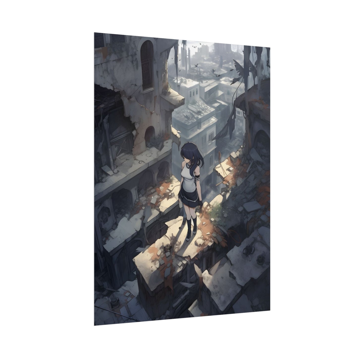 Anime Bird in Flight: Delicate Details in Mid-Air - Poster