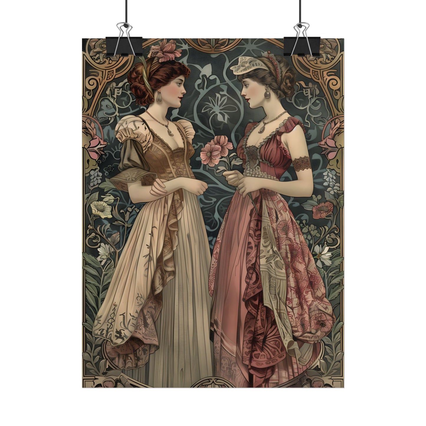 Women in Ornate Attire: Formal Primrose Ceremony - Poster