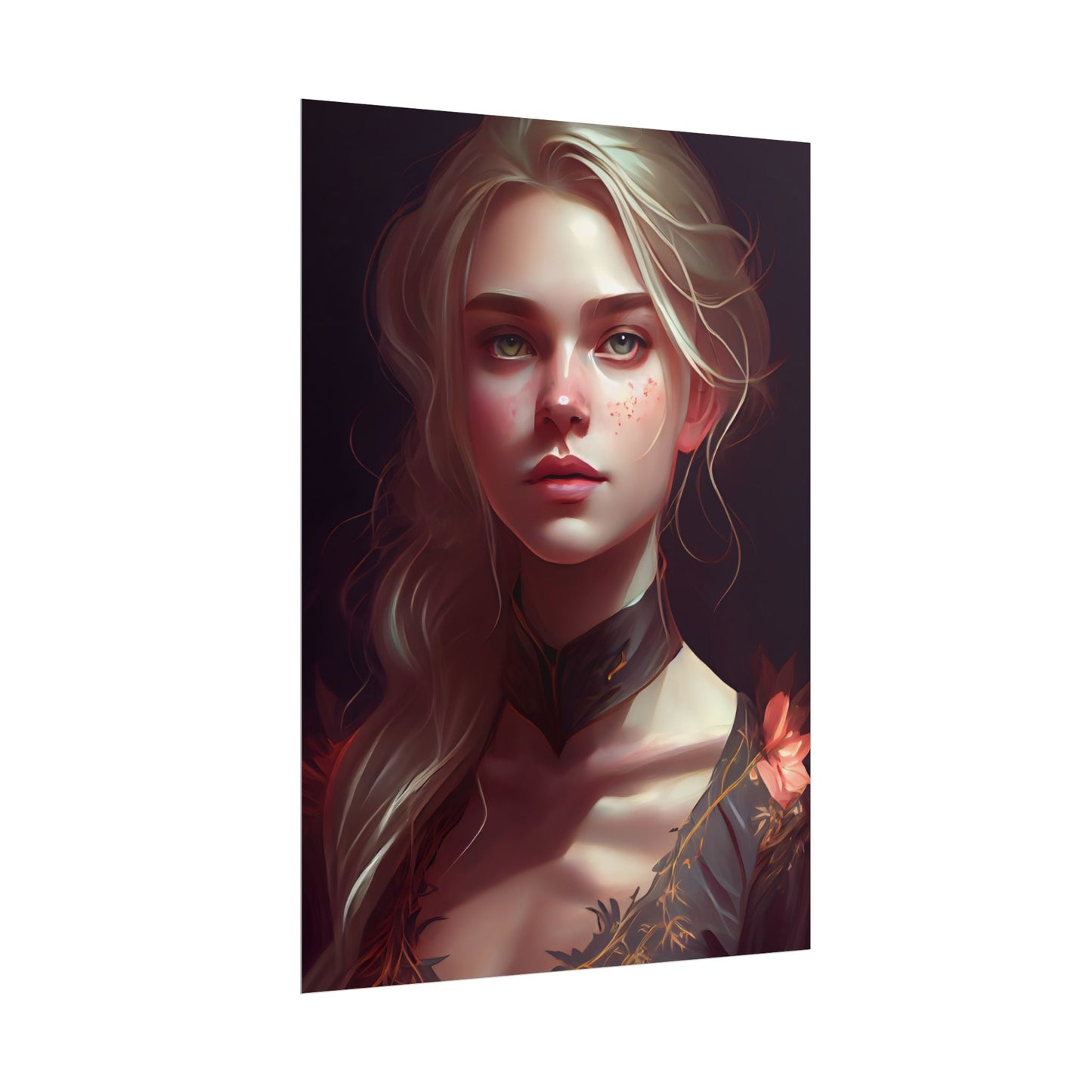 Astonishing Blonde Portrait: Artistic Beauty in Darkness - Poster