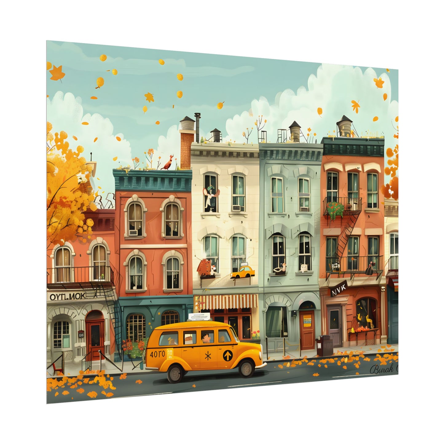 Whimsical Yellow Dream: A Captivating Illustration - Poster